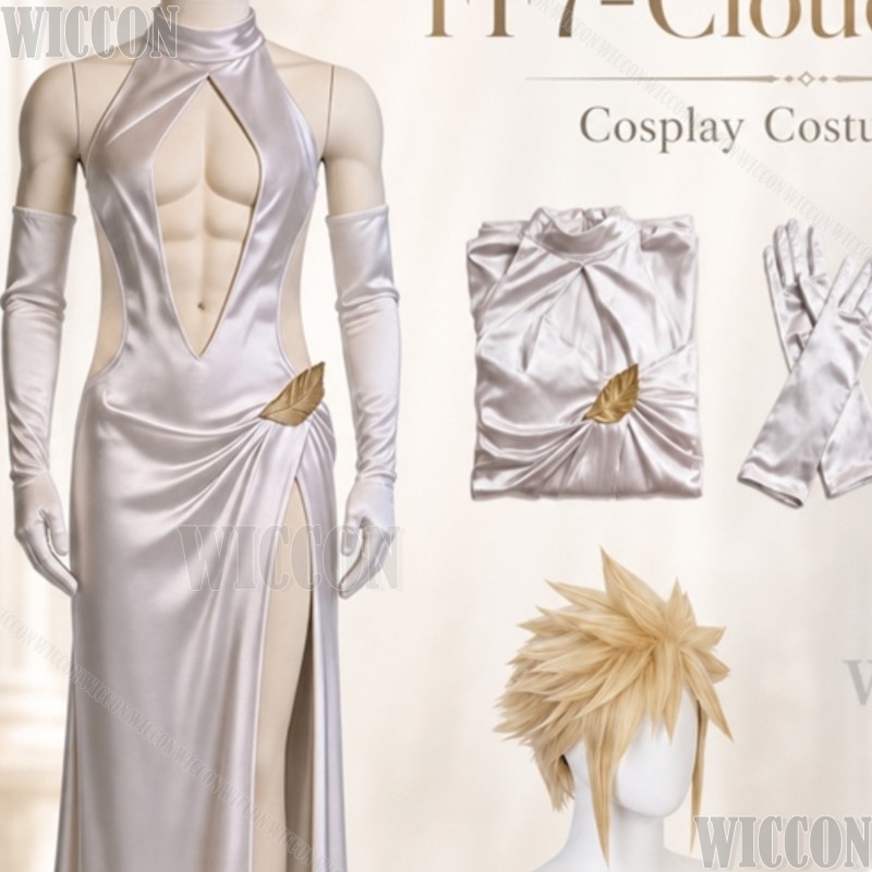 FF7 Cosplay Cloud High Slit We - Evening Gown 评论和价格
