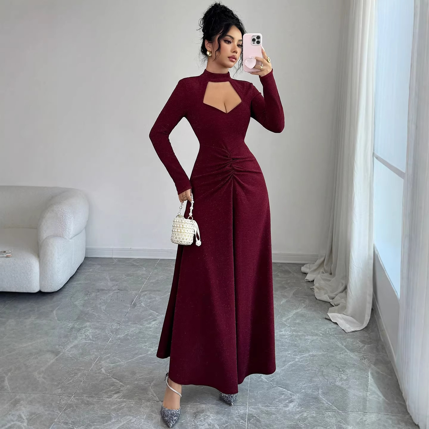 20256 Spring Sexy Fitted Midi  - Midi Dress 评论和价格