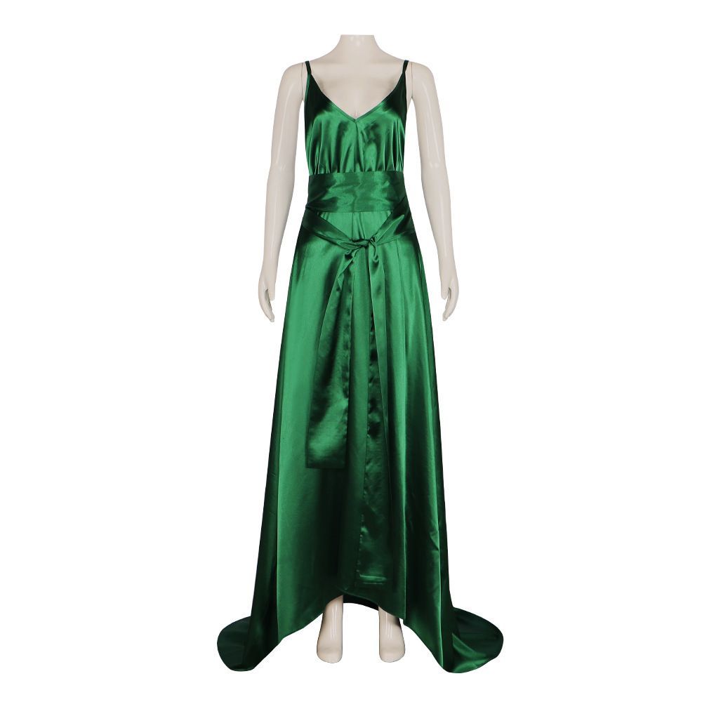 Emerald Satin Camisole Dress - - Evening Gown 评论和价格