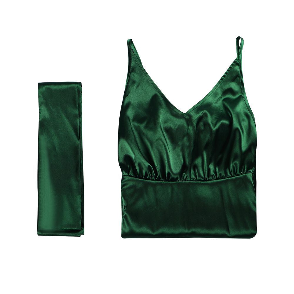 Emerald Satin Camisole Dress - - Evening Gown 评论和价格