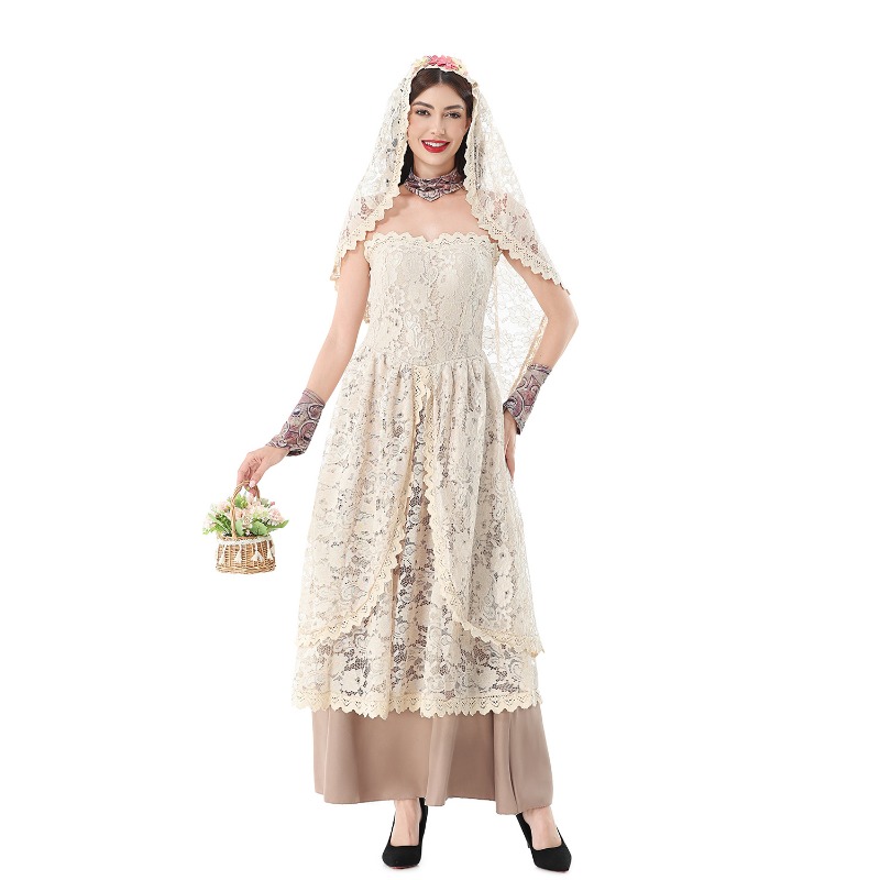Women Vintage Lace Maxi Dress  - Wedding Dress 评论和价格