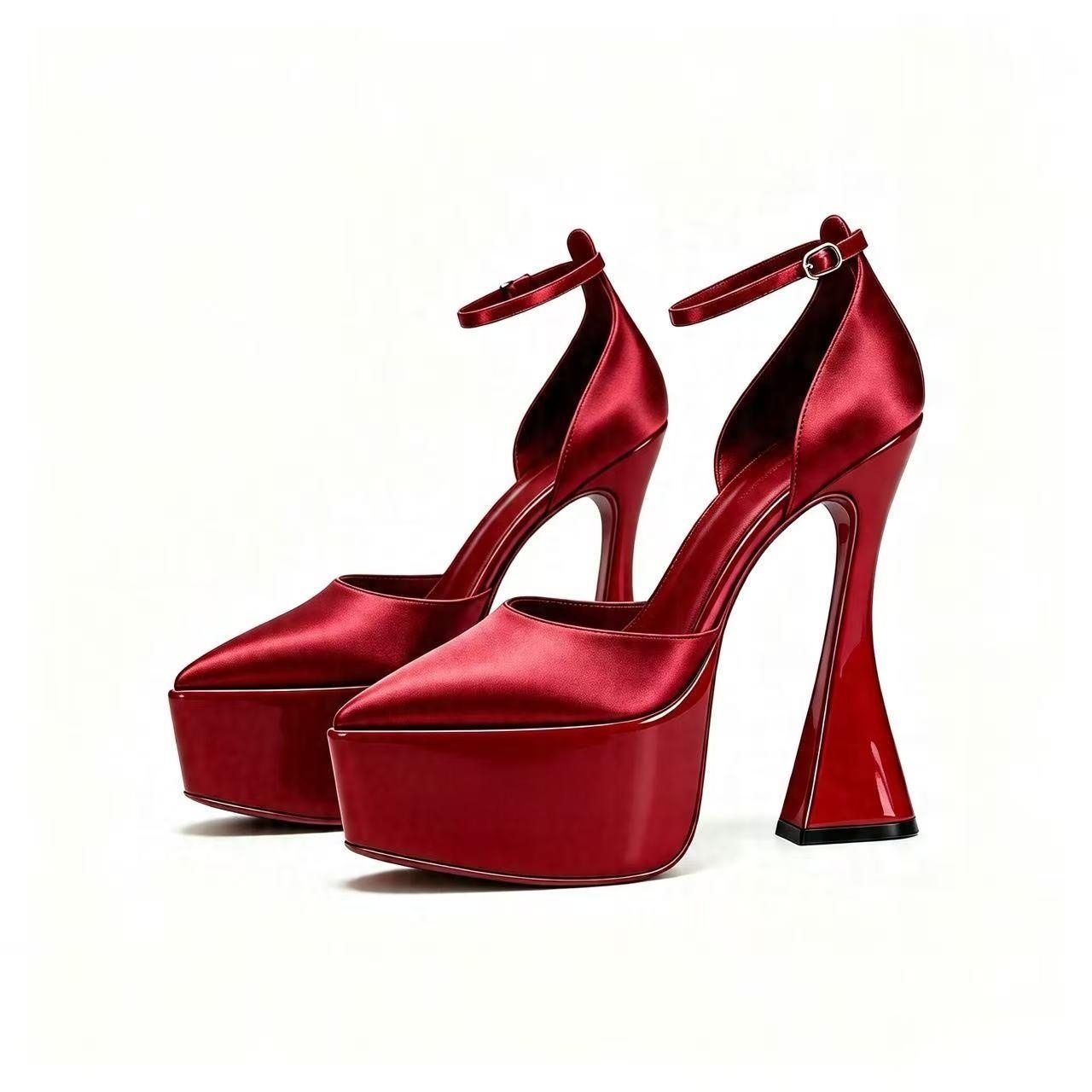 Women Satin Pointed Toe Platfo - Formal Dress 评论和价格