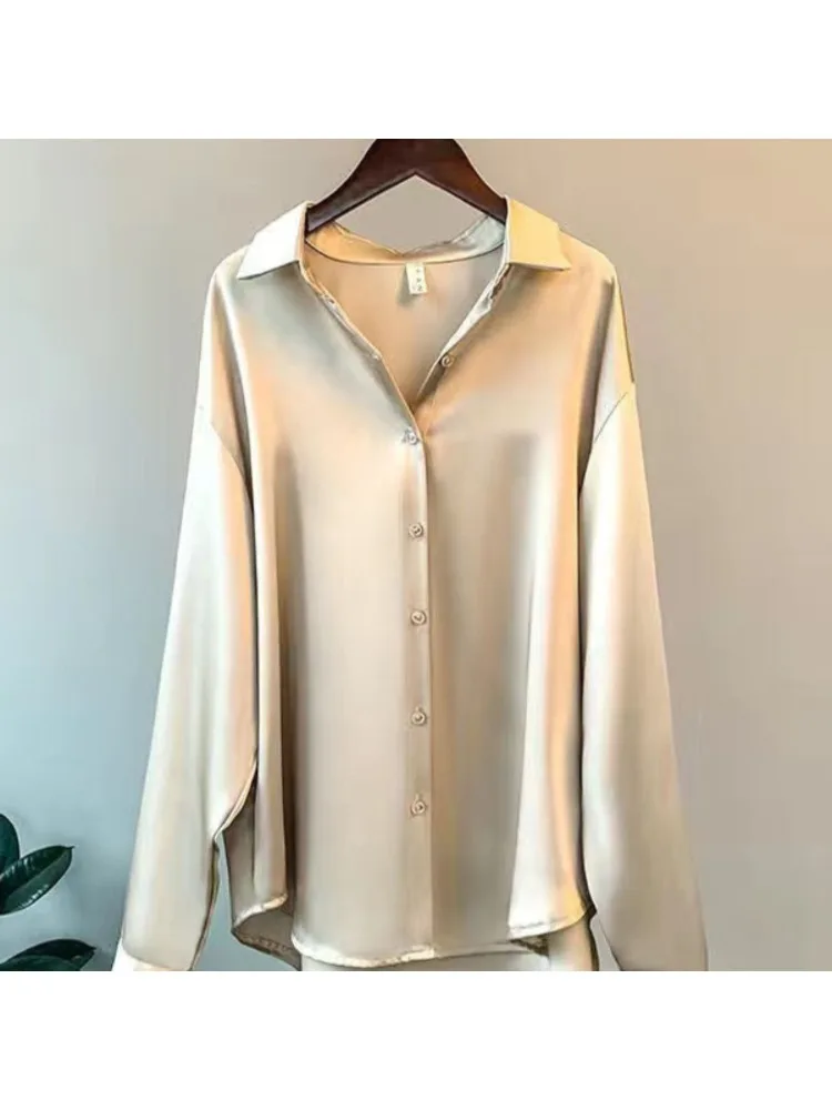 Plus Size Casual Women Silk Sh - Silk Blouse 评论和价格