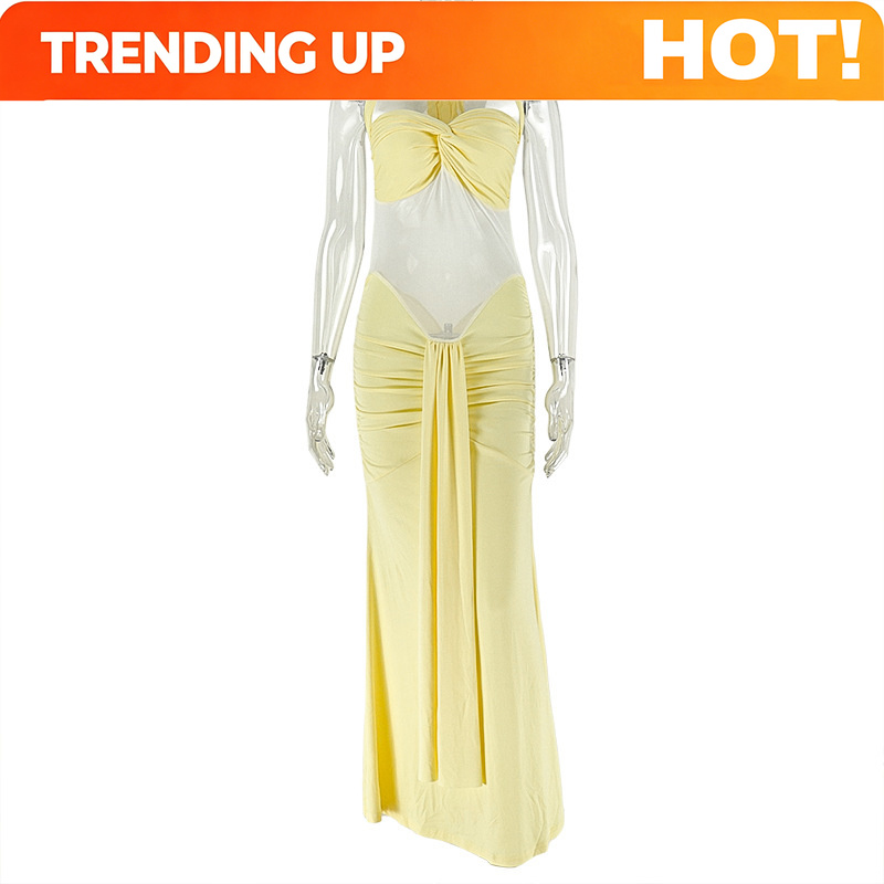 Backless Halter Bodycon Dress  - Midi Dress 评论和价格