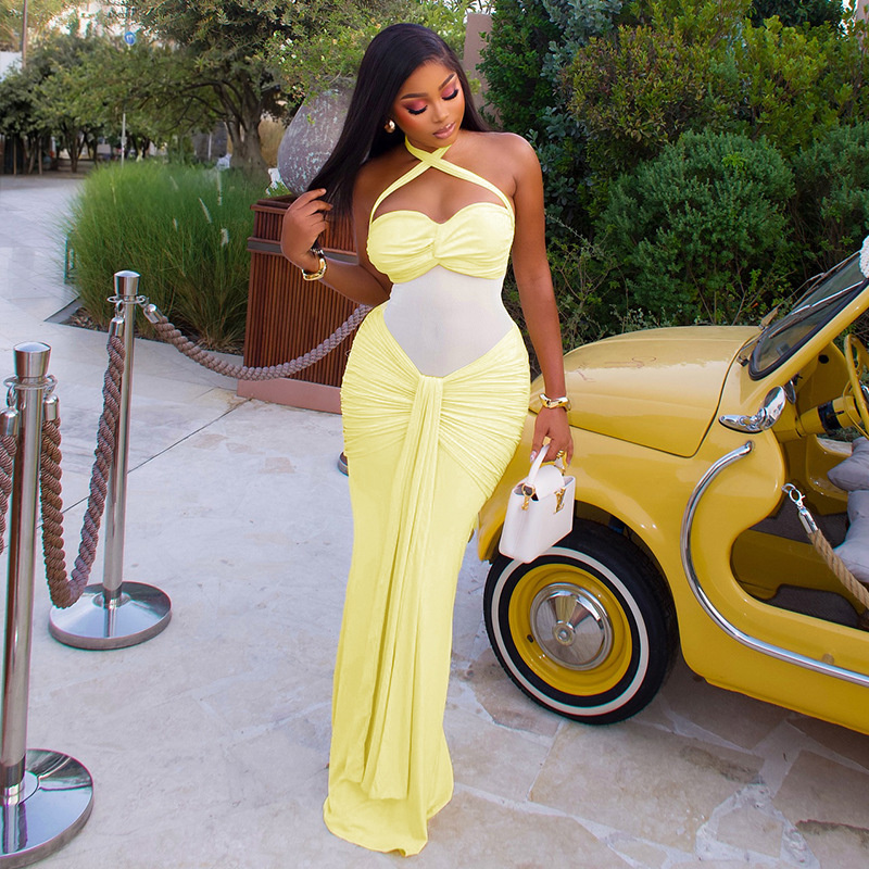 Backless Halter Bodycon Dress  - Midi Dress 评论和价格