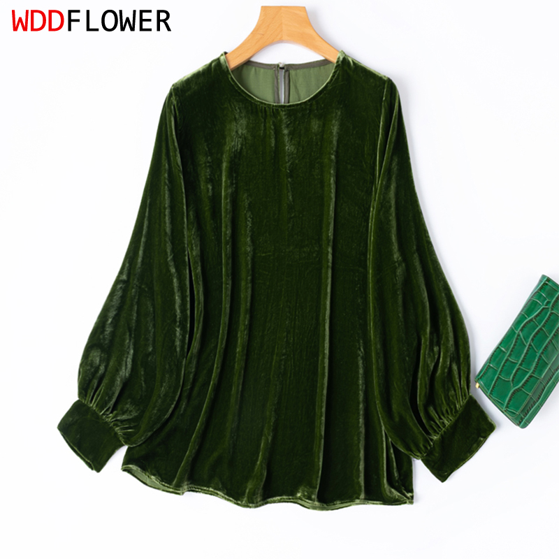 Women Silk Velvet Blouse 100%  - Silk Blouse 评论和价格