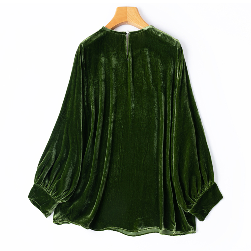 Women Silk Velvet Blouse 100%  - Silk Blouse 评论和价格