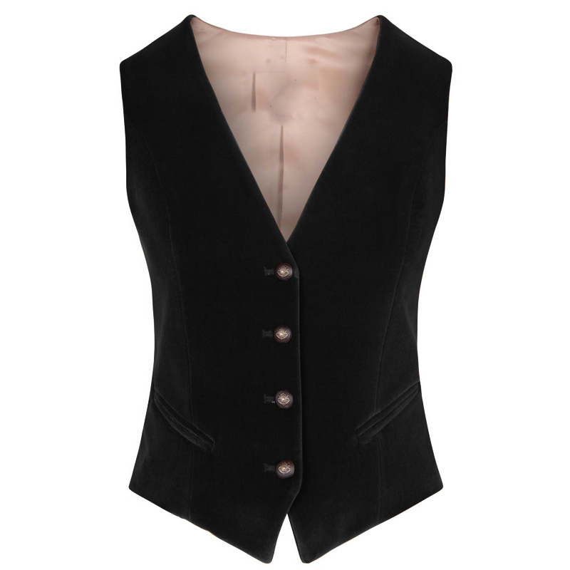 Women's Velvet Vest V-neck 4 B - Womens Blazer 评论和价格